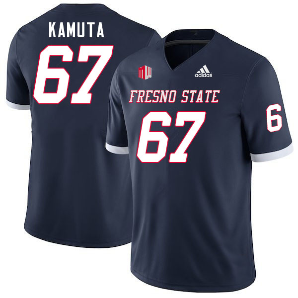 Men #67 Ponafatu Kamuta Fresno State Bulldogs College Football Jerseys Stitched-Navy